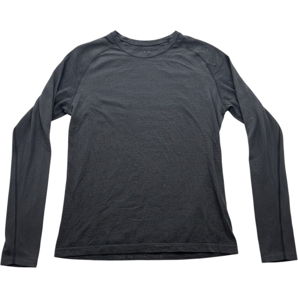 Lululemon Metal Vent Tech Long Sleeve Shirt Black Charcoal Heather Mens Size S